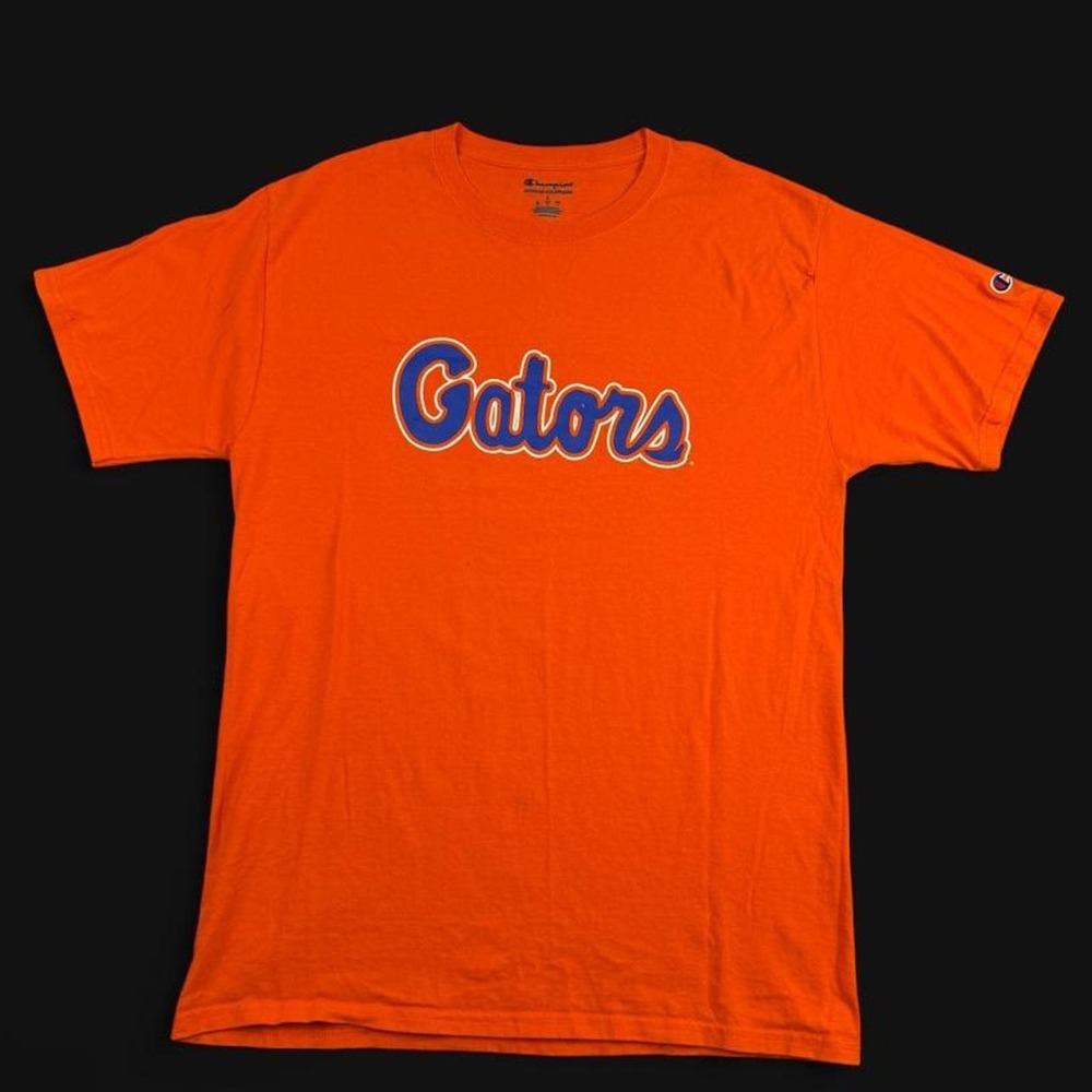 Champion Florida Gators Script Graphic T-Shirt Mens Large Orange NCAA